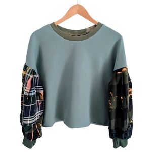 Dropped Shoulder Crop Sweatshirt (Chest 36-38″)